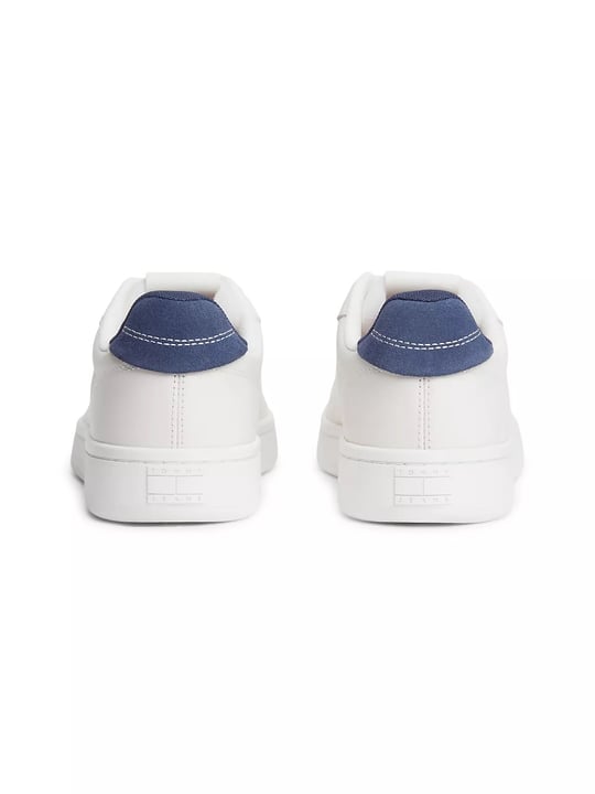 Tommy Hilfiger Tommy Hilfiger Kadın Düşük Bilekli İkonik Bayrak Logo Desenli Süet Detaylı Deri Beyaz Sneaker EN0EN03146-0GZ