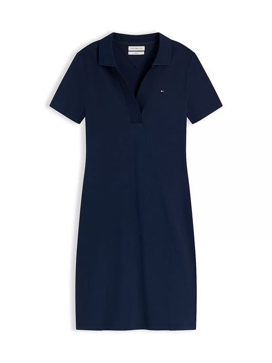 Tommy Hilfiger Tommy Hilfiger Kadın Gömlek Yakalı Bol Kol Detaylı Düğme Kapamalı Lacivert1 Elbise WW0WW42567-C1G