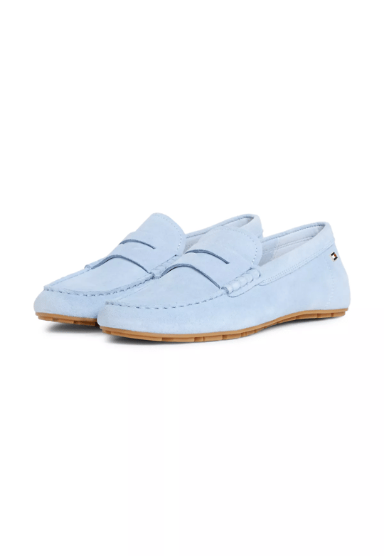 Tommy Hilfiger Tommy Hilfiger Kadın Hakiki Süet Deri Rahat Taban Düz Mavi Ayakkabı FW0FW08558-C1O
