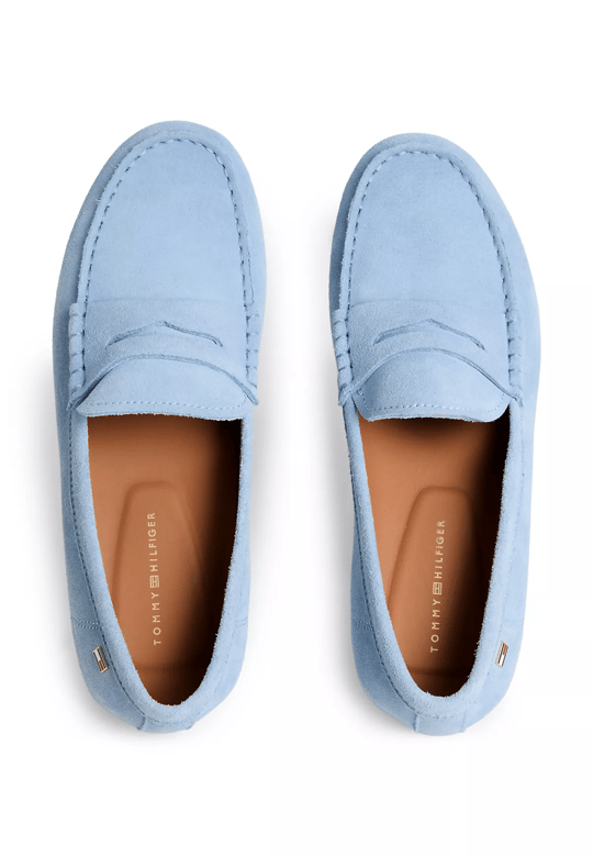 Tommy Hilfiger Tommy Hilfiger Kadın Hakiki Süet Deri Rahat Taban Düz Mavi Ayakkabı FW0FW08558-C1O
