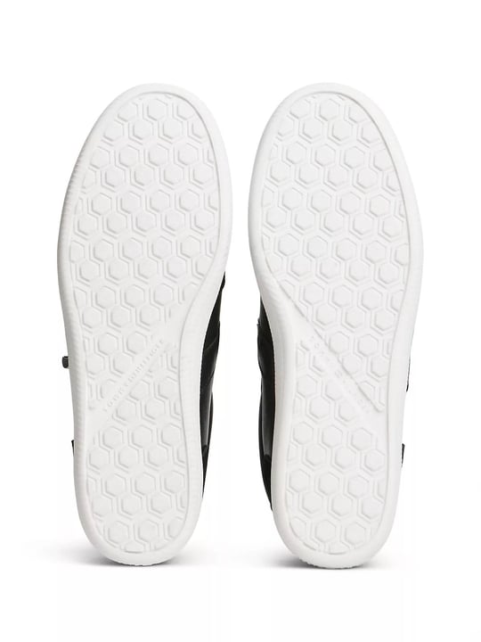 Tommy Hilfiger Tommy Hilfiger Kadın Hakiki Deri Dokulu Panelli Metalik Logolu Bayrak Detaylı Siyah Sneaker FW0FW09483-BDS