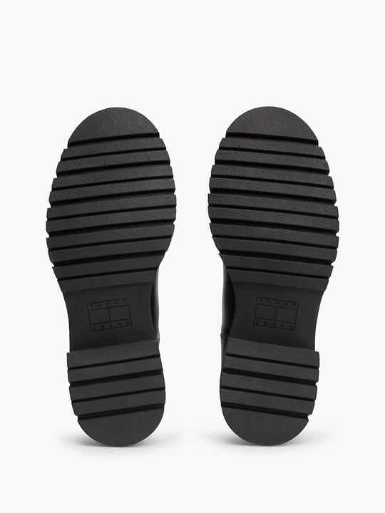 Tommy Hilfiger Tommy Hilfiger Kadın Hakiki Deri İçi Sıcak Astarlı Yanları Lastikli Tırtıklı Tabanlı Logo Plakalı Siyah Bot & Bootie EN0EN03102-BDS