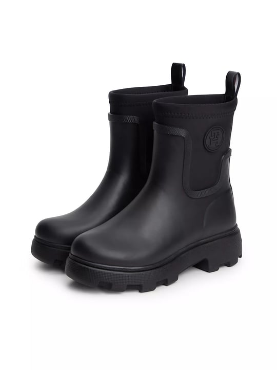 Tommy Hilfiger Tommy Hilfiger Kadın İçi Sıcak Astarlı Kauçuk Tırtıklı Tabanlı TH Monogramlı Siyah Bot & Bootie FW0FW09544-BDS
