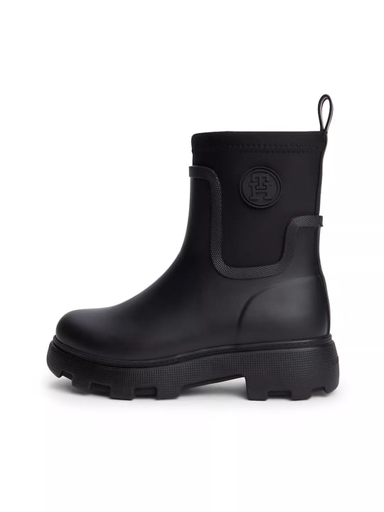 Tommy Hilfiger Tommy Hilfiger Kadın İçi Sıcak Astarlı Kauçuk Tırtıklı Tabanlı TH Monogramlı Siyah Bot & Bootie FW0FW09544-BDS