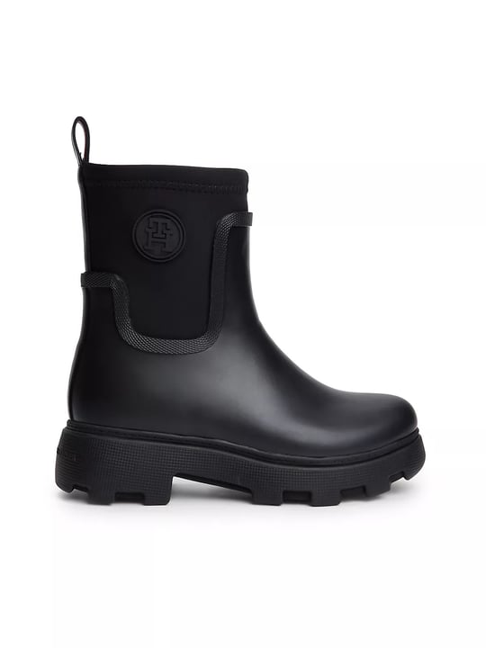 Tommy Hilfiger Tommy Hilfiger Kadın İçi Sıcak Astarlı Kauçuk Tırtıklı Tabanlı TH Monogramlı Siyah Bot & Bootie FW0FW09544-BDS