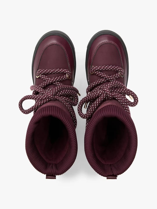 Tommy Hilfiger Tommy Hilfiger Kadın Kalın Bağcıklı Deri Düz Taban Çoraplı Kırmızı Bot & Bootie FW0FW09260-XI8