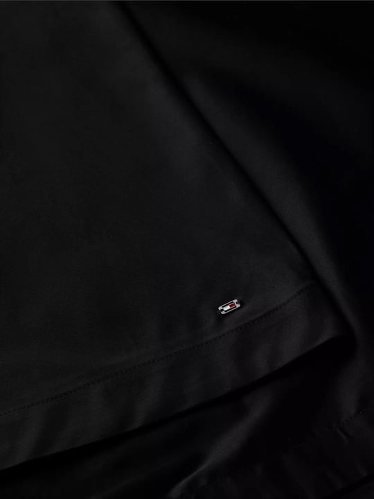 Tommy Hilfiger Tommy Hilfiger Kadın Kalın Askı Uzun Pileli Etek Dokuma Kumaş Siyah Elbise WW0WW49939-BDS