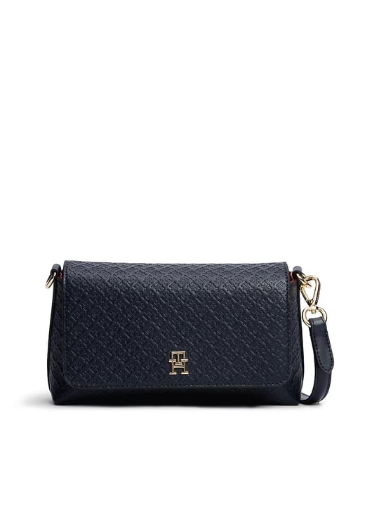 Tommy Hilfiger Tommy Hilfiger Kadın Kabartma Logo Desenli Manyetik Kapamalı Çıkarılabilir Çapraz Askılı Lacivert Omuz Çantası AW0AW18997-DW6