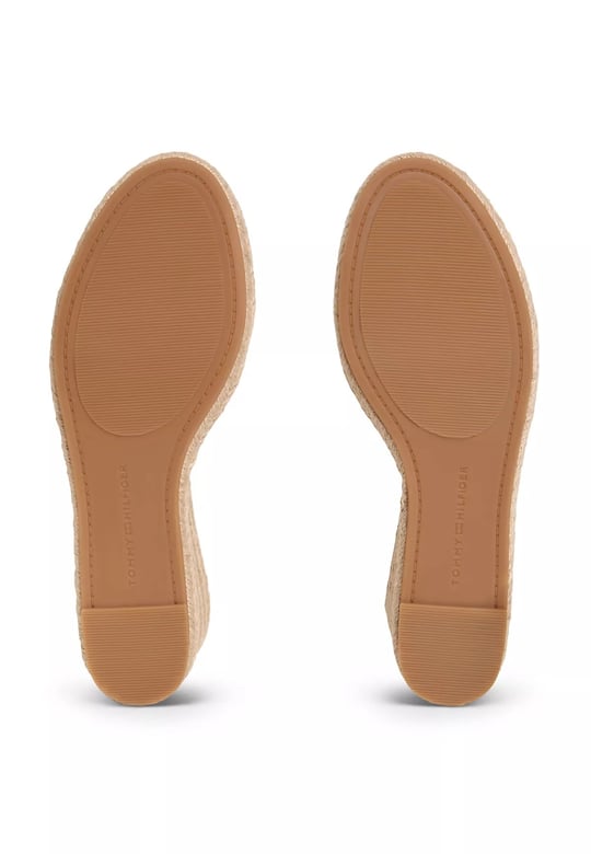 Tommy Hilfiger Tommy Hilfiger Kadın Kenevir Kumaş Çapraz Askılı Dolgu Topuklu Mavi Sandalet FW0FW09332-CZQ