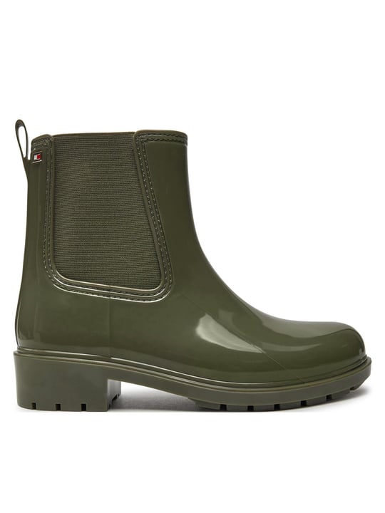 Tommy Hilfiger Tommy Hilfiger Kadın Kışlık Su Geçirmez Lastikli Kaydırmaz Taban Yeşil Bot & Bootie FW0FW08213-MSH