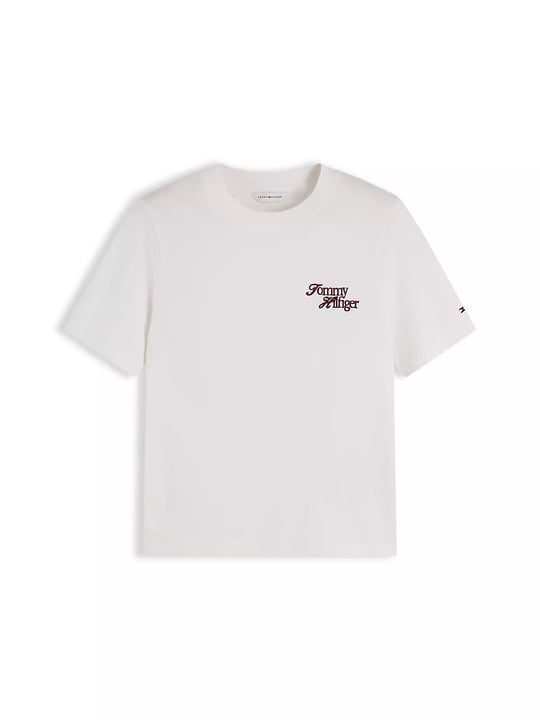 Tommy Hilfiger Tommy Hilfiger Kadın Kısa Kol Bisiklet Yaka Regular Fit Beyaz T-Shirt WW0WW52360-YBL