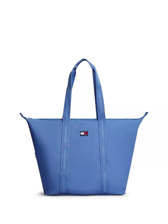 Tommy Hilfiger Tommy Hilfiger Kadın Logo Baskılı Uzun Askılı Fermuarlı İç Cepli Mavi Çanta AW0AW19039-C4L