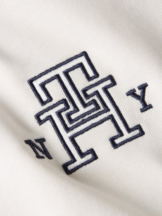 Tommy Hilfiger Tommy Hilfiger Kadın Logolu Desenli Uzun Kollu Günlük Kullanım Ekru Sweatshirt WW0WW39369-AC0
