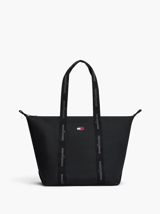 Tommy Hilfiger Tommy Hilfiger Kadın Logo Baskılı Uzun Askılı Fermuarlı İç Cepli Siyah Çanta AW0AW19039-BDS