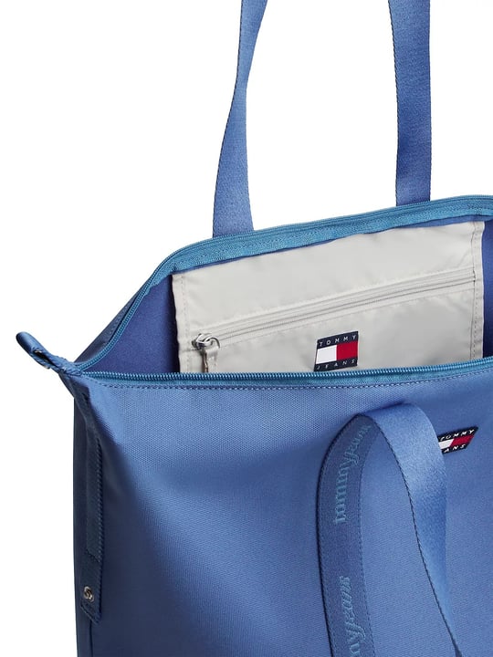 Tommy Hilfiger Tommy Hilfiger Kadın Logo Baskılı Uzun Askılı Fermuarlı İç Cepli Mavi Çanta AW0AW19039-C4L