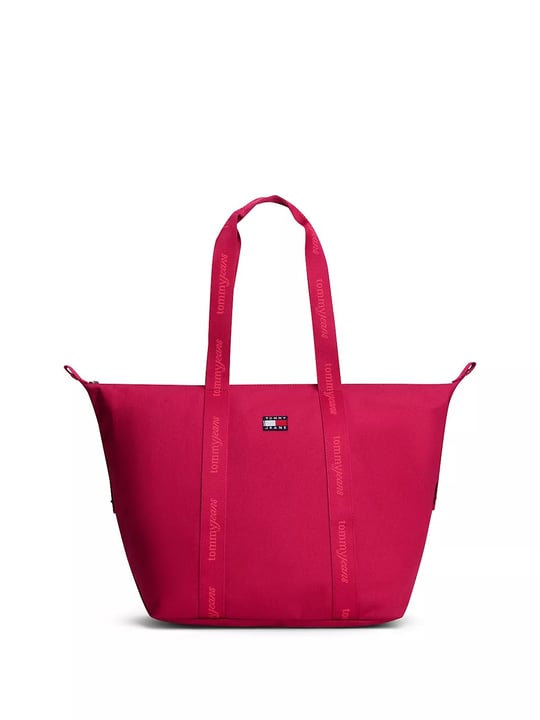 Tommy Hilfiger Tommy Hilfiger Kadın Logo Baskılı Uzun Askılı Fermuarlı İç Cepli Pembe Çanta AW0AW19039-TN6