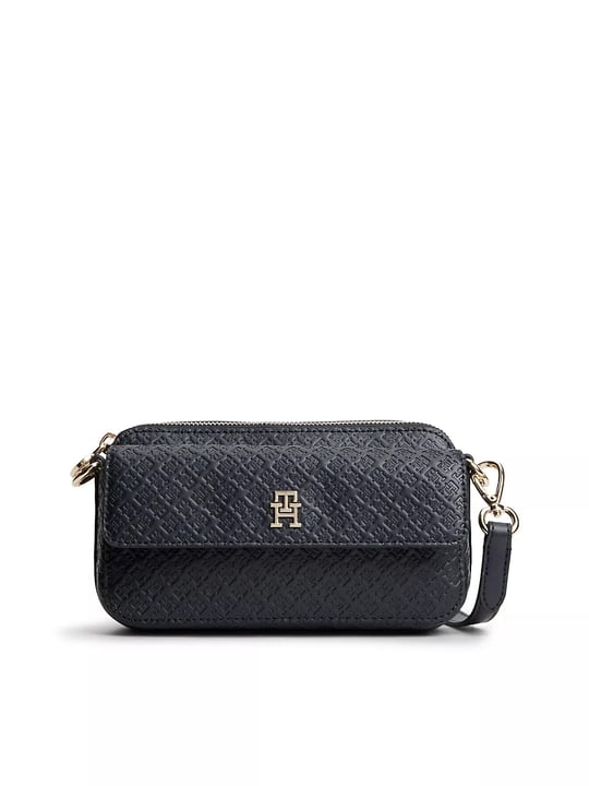 Tommy Hilfiger Tommy Hilfiger Kadın Logo Kabartmalı Çıkarılabilir Omuz Askılı Fermuarlı Lacivert Omuz Çantası AW0AW18922-DW6