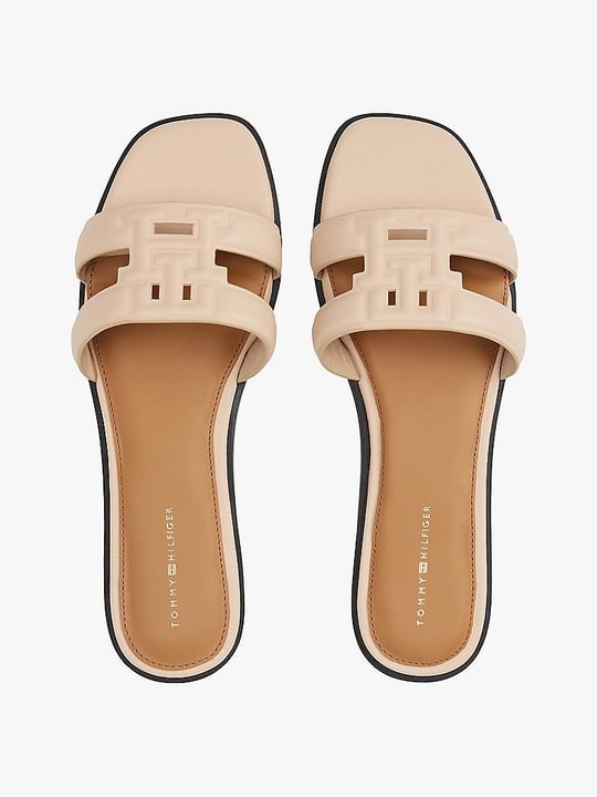 TOMMY HILFIGER Tommy Hilfiger Kadın Logolu Deri Fermuarlı Günlük Kullanım Pembe Sandalet FW0FW08671-TRY