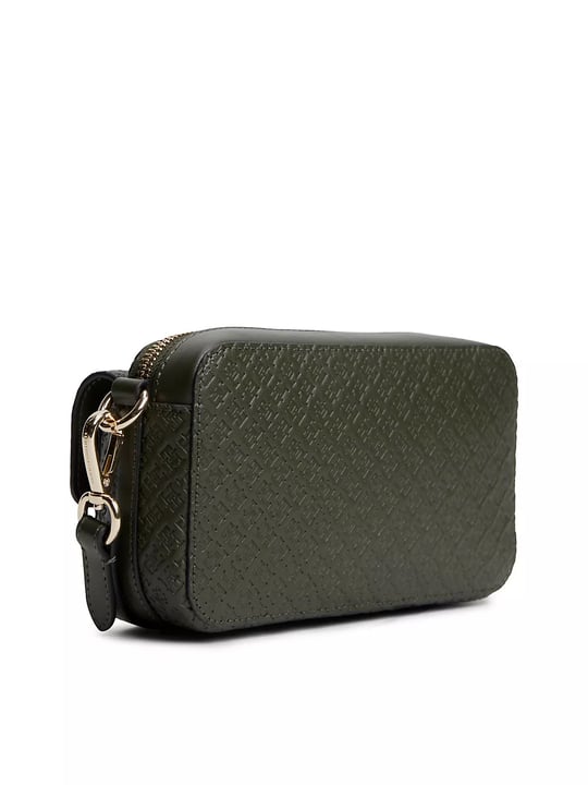 Tommy Hilfiger Tommy Hilfiger Kadın Logo Kabartmalı Çıkarılabilir Omuz Askılı Fermuarlı Yeşil Omuz Çantası AW0AW18922-MRZ