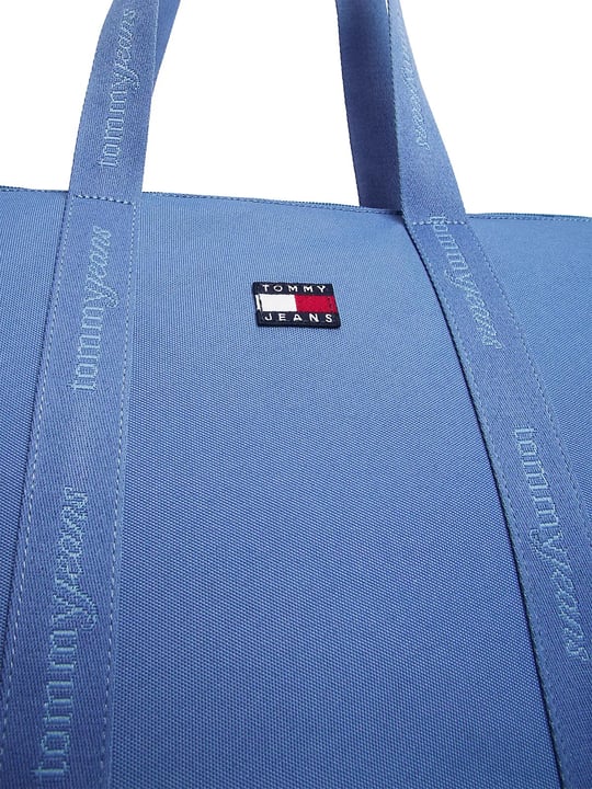Tommy Hilfiger Tommy Hilfiger Kadın Logo Baskılı Uzun Askılı Fermuarlı İç Cepli Mavi Çanta AW0AW19039-C4L