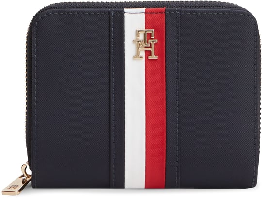 Tommy Hilfiger Tommy Hilfiger Kadın Logo Desenli Fermuarlı Banknot Bölmeli Lacivert Cüzdan AW0AW19164-DW6