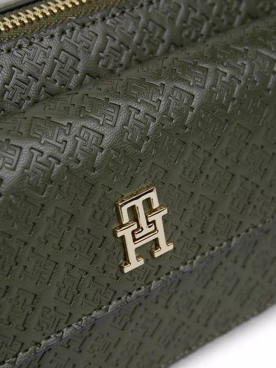 Tommy Hilfiger Tommy Hilfiger Kadın Logo Kabartmalı Çıkarılabilir Omuz Askılı Fermuarlı Yeşil Omuz Çantası AW0AW18922-MRZ