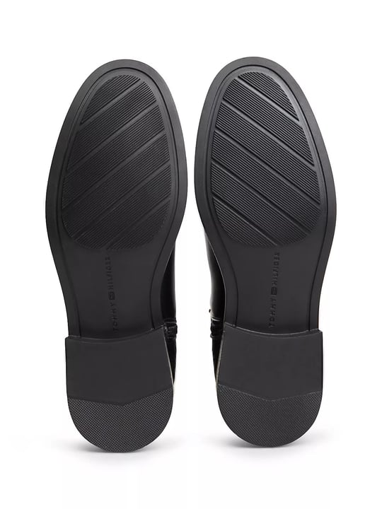 Tommy Hilfiger Tommy Hilfiger Kadın Logo Kabartmalı Deri Arka Yüzey Tokalı Bilek Kayışı Siyah Bot & Bootie FW0FW09672-BDS