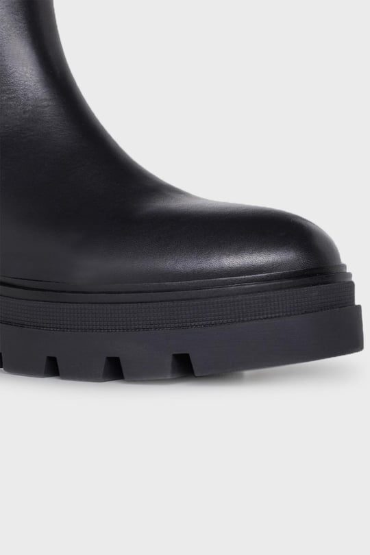 Tommy Hilfiger Tommy Hilfiger Kadın Marka Logolu Düz Taban Kaydırmaz Günlük Kullanım Siyah Bot & Bootie FW0FW06730-BDS