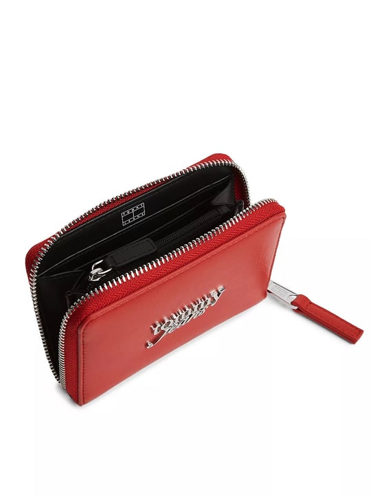 Tommy Hilfiger Tommy Hilfiger Kadın Metalik Kabartma Logolu Bozuk Para Cepli Kırmızı Cüzdan AW0AW18794-XMP