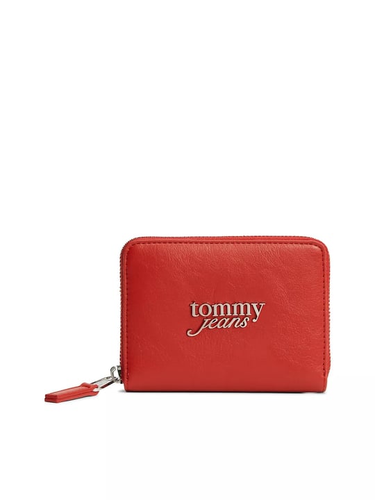 Tommy Hilfiger Tommy Hilfiger Kadın Metalik Kabartma Logolu Bozuk Para Cepli Kırmızı Cüzdan AW0AW18794-XMP