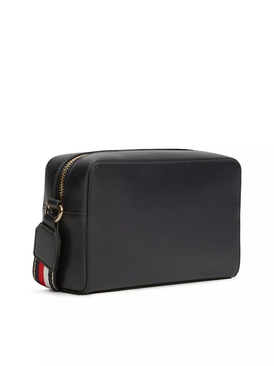 Tommy Hilfiger Tommy Hilfiger Kadın Metalik TH Logolu Ayarlanabilir Desenli Askılı Fermuarlı Lacivert Çanta AW0AW19315-DW6