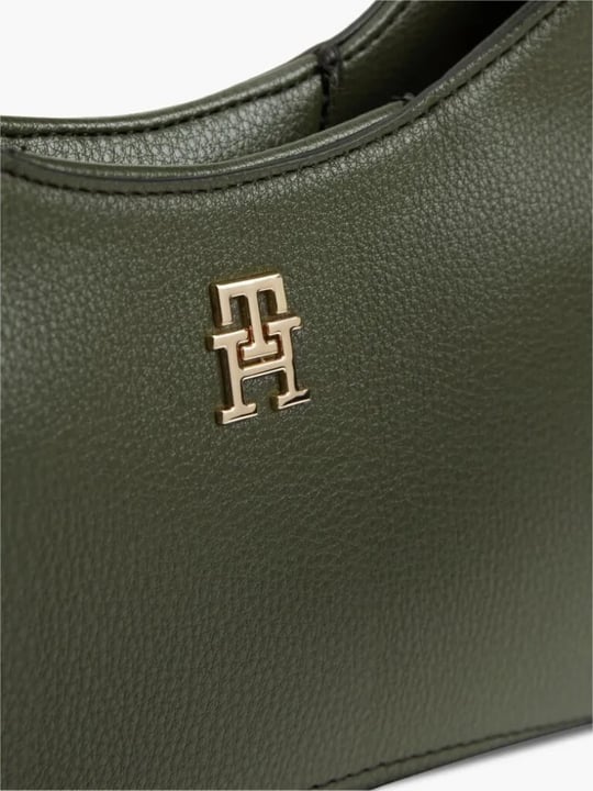 Tommy Hilfiger Tommy Hilfiger Kadın Mıknatıs Kapamalı Çıkarılabilir Çapraz Askılı Logo Plakalı Yeşil Omuz Çantası AW0AW19185-MRZ