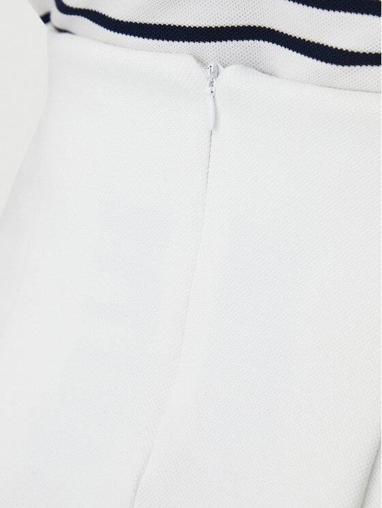 TOMMY HILFIGER Tommy Hilfiger Kadın Mini Pamuklu Kloş Beyaz Etek DW0DW20268-TCR