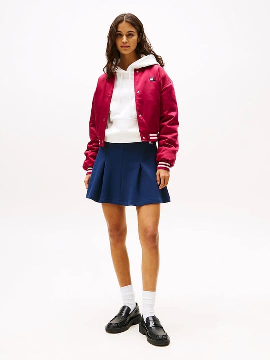 TOMMY HILFIGER Tommy Hilfiger Kadın Mini Pamuklu Kloş Lacivert Etek DW0DW20268-C1G