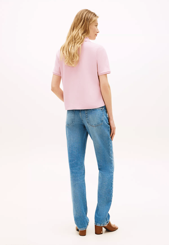 Tommy Hilfiger Tommy Hilfiger Kadın Normal Kalıp Pamuklu Kısa Kollu Pembe Polo Yaka T-Shirt WW0WW48720-TPG