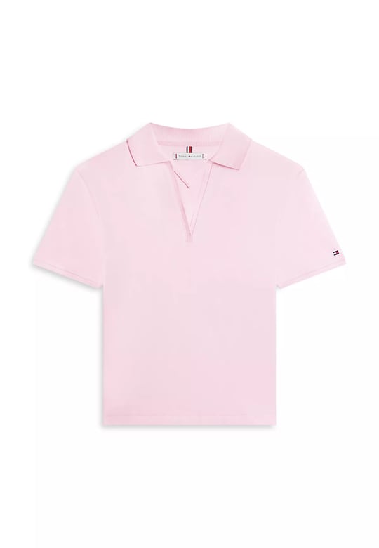 Tommy Hilfiger Tommy Hilfiger Kadın Normal Kalıp Pamuklu Kısa Kollu Pembe Polo Yaka T-Shirt WW0WW48720-TPG