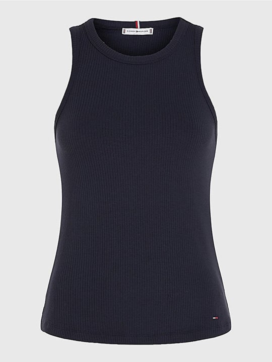 Tommy Hilfiger Tommy Hilfiger Kadın Pamuklu Yuvarlak Kolsuz Günlük Lacivert2 Spor Atlet WW0WW38635-DW5