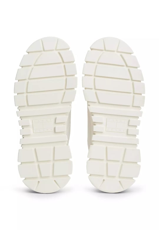Tommy Hilfiger Tommy Hilfiger Kadın Platform Tabanlı Düşük Bilekli Desenli Ekru Sneaker EN0EN03070-YBI