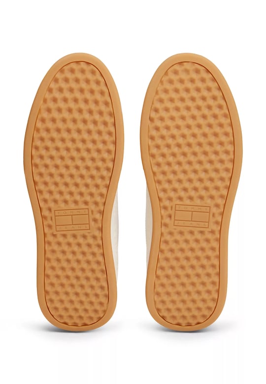 Tommy Hilfiger Tommy Hilfiger Kadın Platform Tabanlı Düşük Bilekli Logo Detaylı Deri Beyaz-Kahverengi Sneaker EN0EN02961-0HH