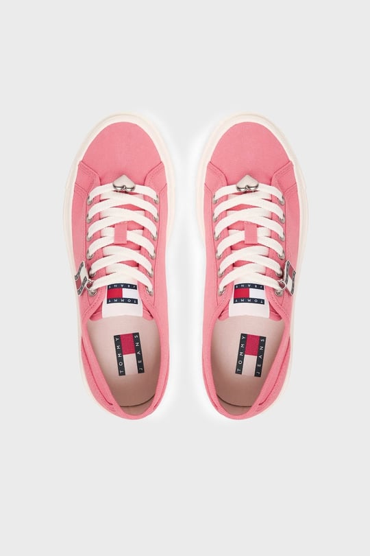 Tommy Hilfiger Tommy Hilfiger Kadın Platform Tabanlı TH Bayrak Logo Etiketli Pembe Sneaker EN0EN02959-TI5