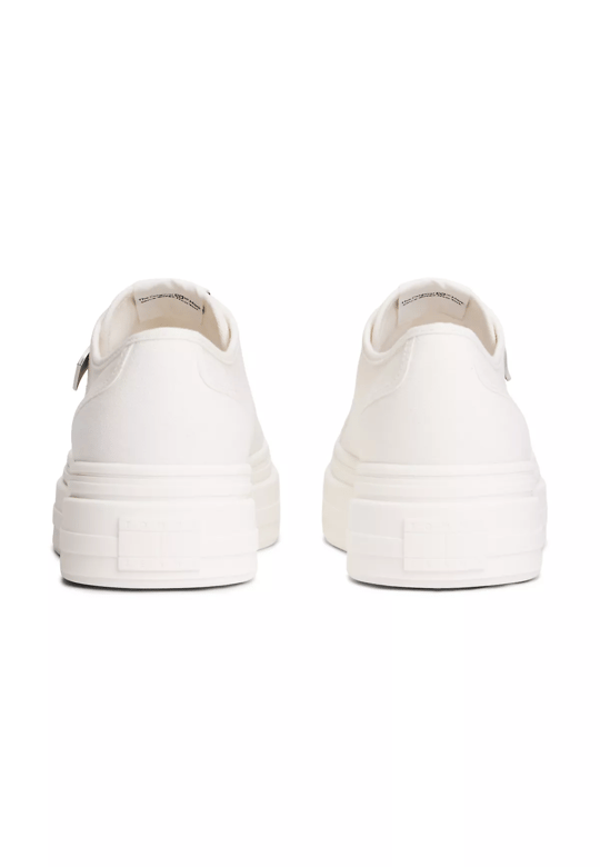 Tommy Hilfiger Tommy Hilfiger Kadın Platform Tabanlı TH Bayrak Logo Etiketli Beyaz Sneaker EN0EN02959-YBL
