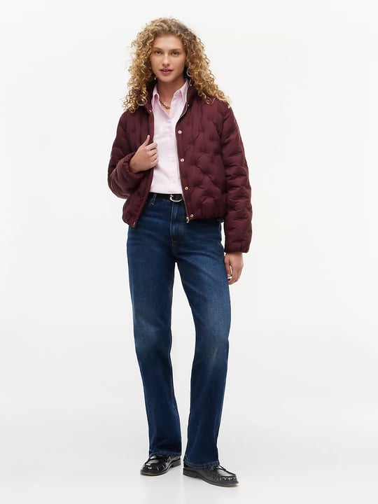 Tommy Hilfiger Tommy Hilfiger Kadın Regular Fit Su İtici Kaz Tüyü Dolgulu Dik Yaka Gizli Fermuarlı Bordo Ceket WW0WW49855-XIH