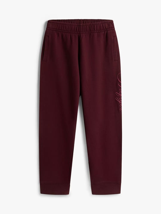 Tommy Hilfiger Tommy Hilfiger Kadın Regular Fit Beli ve Paçası Lastikli Bacağı Logo İşlemeli Bordo Eşofman Altı WW0WW46145-XIH