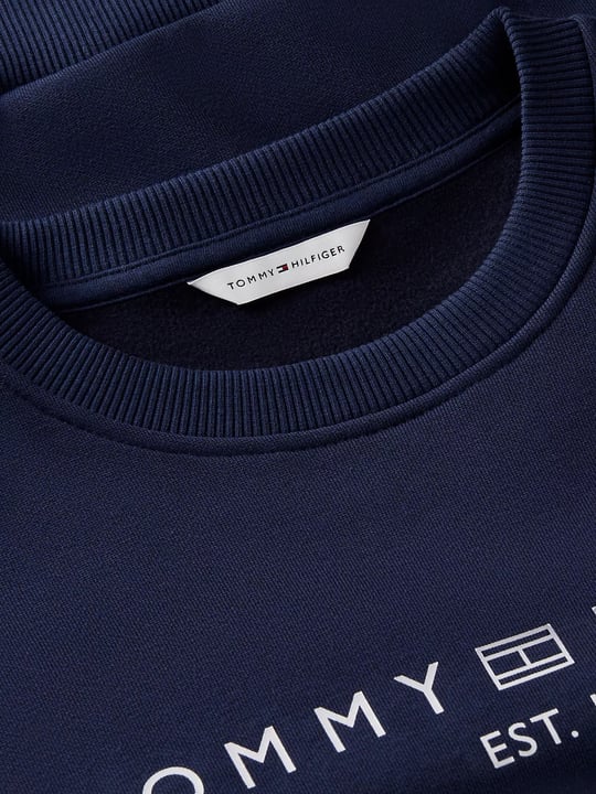 Tommy Hilfiger Tommy Hilfiger Kadın Regular Fit Pamuklu Bisiklet Yaka Uzun Kollu Mavi Sweatshirt WW0WW47831-C1G