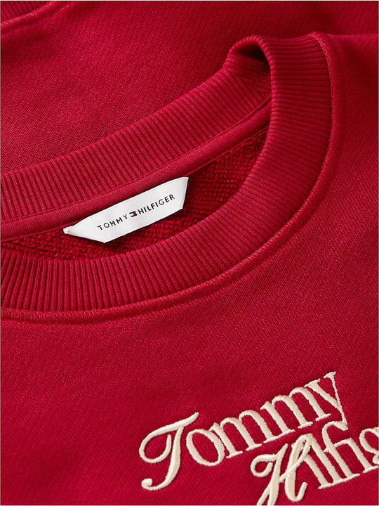Tommy Hilfiger Tommy Hilfiger Kadın Regular Fit Bisiklet Yaka Uzun Kollu Kırmızı Sweatshirt WW0WW51598-XKC