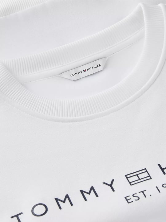 Tommy Hilfiger Tommy Hilfiger Kadın Regular Fit Pamuklu Bisiklet Yaka Uzun Kollu Beyaz Sweatshirt WW0WW47831-YCF