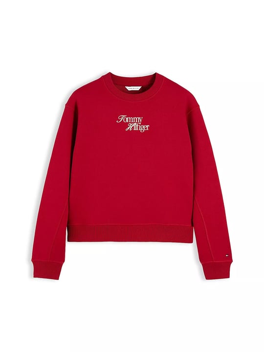 Tommy Hilfiger Tommy Hilfiger Kadın Regular Fit Bisiklet Yaka Uzun Kollu Kırmızı Sweatshirt WW0WW51598-XKC