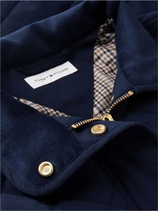 Tommy Hilfiger Tommy Hilfiger Kadın Regular Fit Kapüşonlu Yaka Uzun Kollu Lacivert Ceket WW0WW51512-C1G