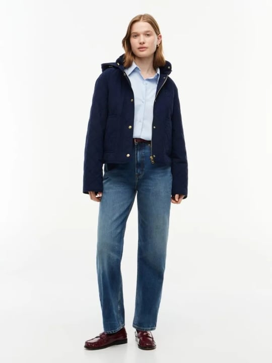 Tommy Hilfiger Tommy Hilfiger Kadın Regular Fit Kapüşonlu Yaka Uzun Kollu Lacivert Ceket WW0WW51512-C1G