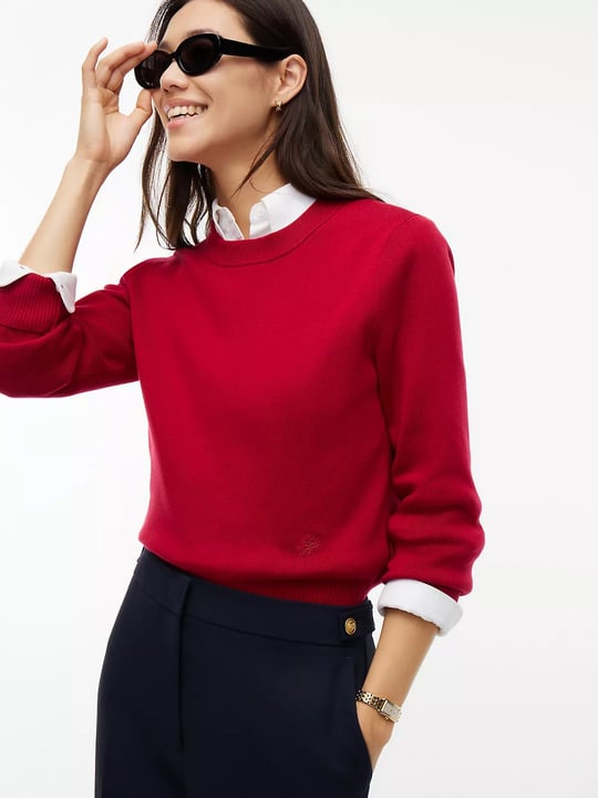 Tommy Hilfiger Tommy Hilfiger Kadın Slim Fit Bisiklet Yaka Uzun Kollu Kırmızı Kazak WW0WW52298-XKC